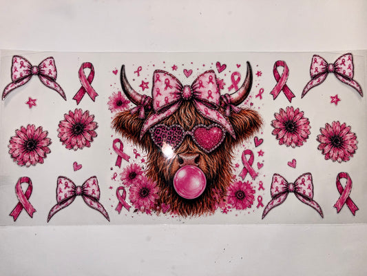 Highland Cow Breast Cancer - Awareness