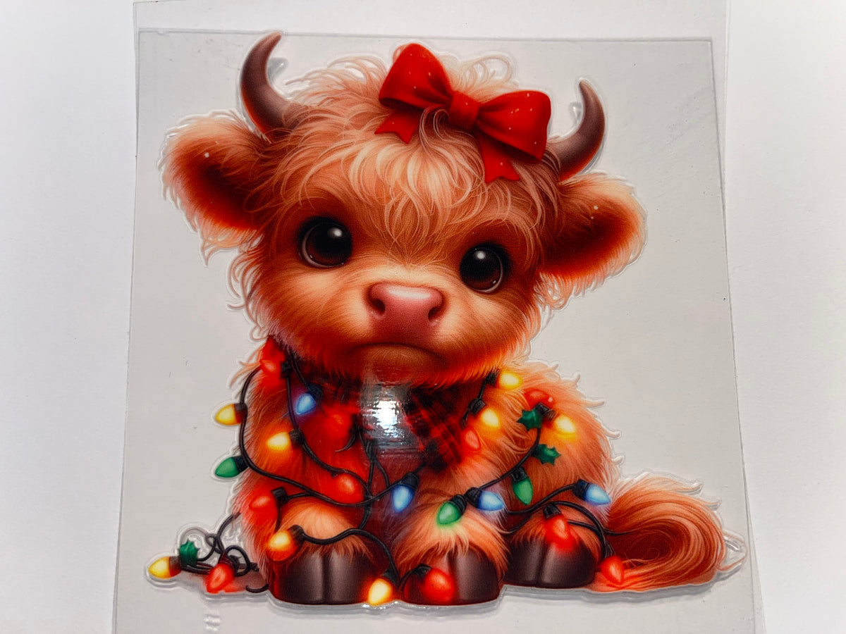 Christmas Highland Cow Decal