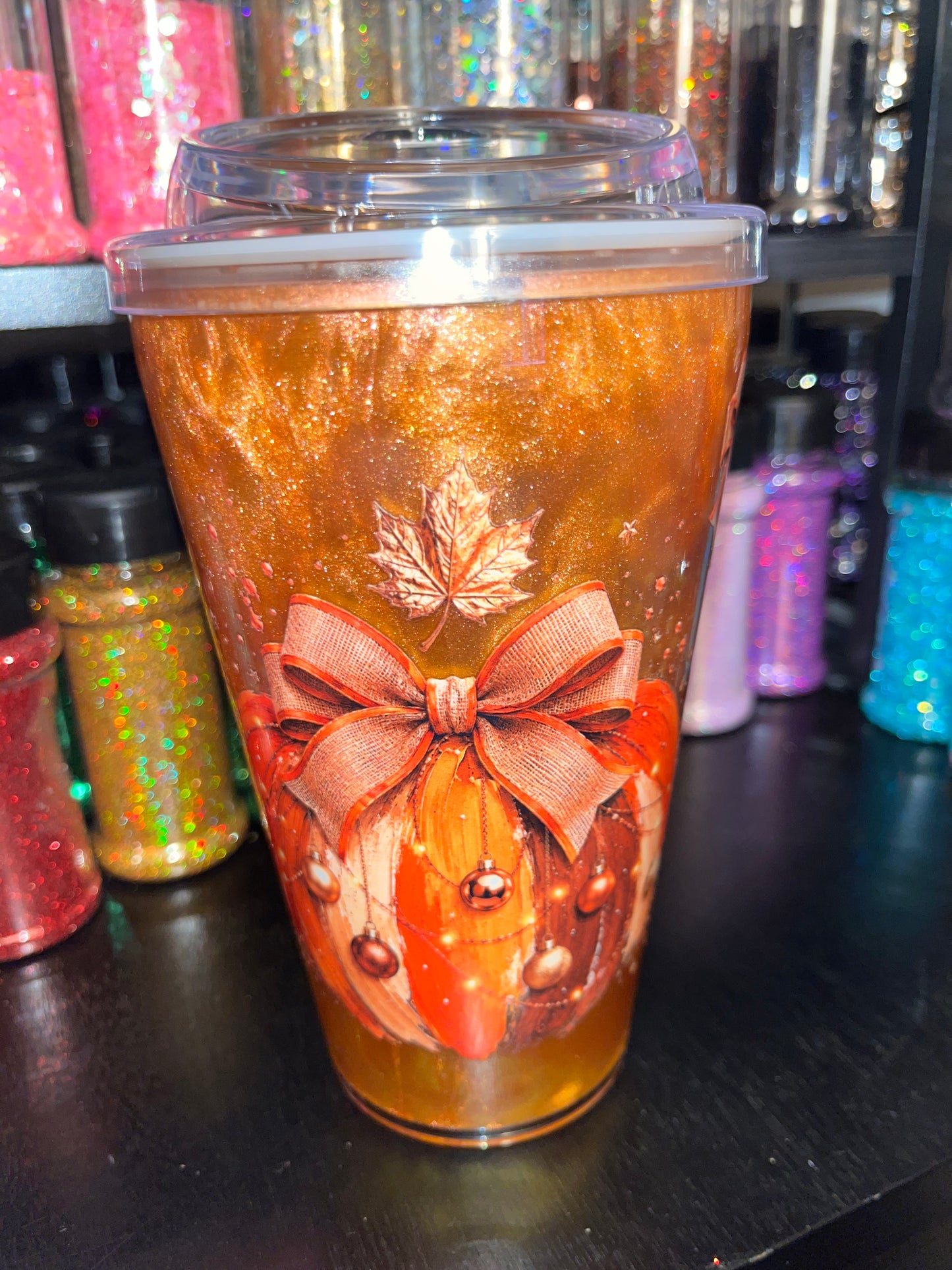 Fall Pumpkin - Orange CatEye Coffee Tumbler