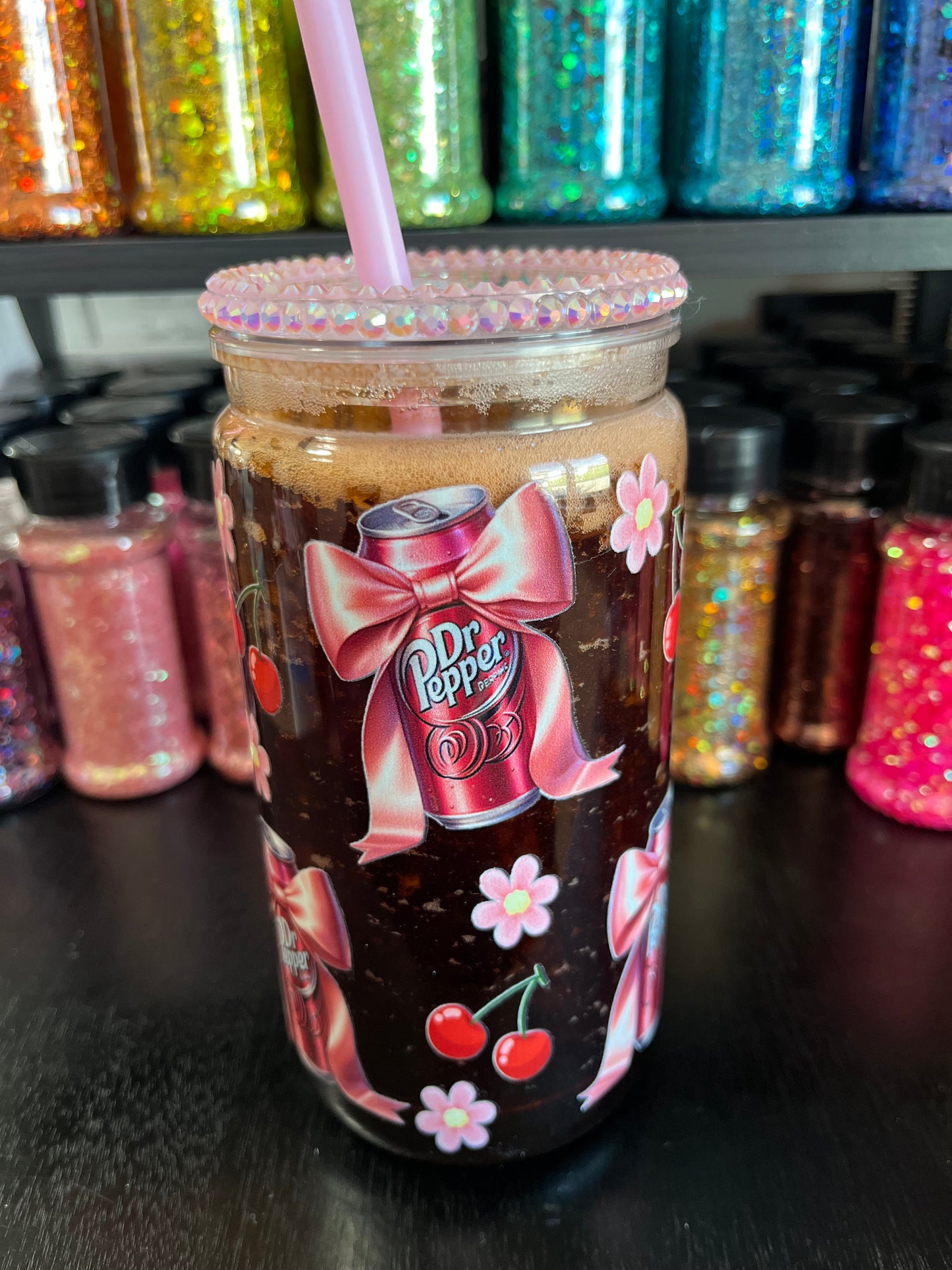 Dr Pepper with Pink Bows Soda Cup