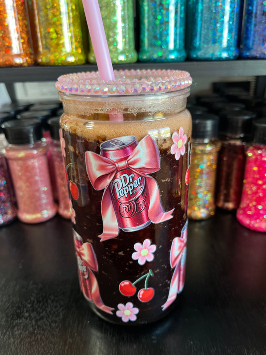 Dr Pepper with Pink Bows Soda Cup