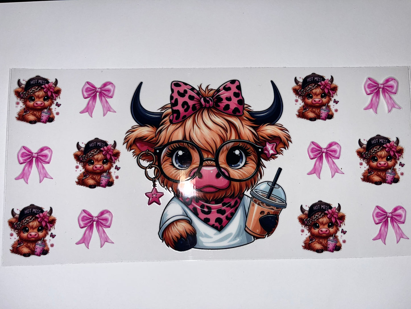 Coffee Cow with Pink Bows