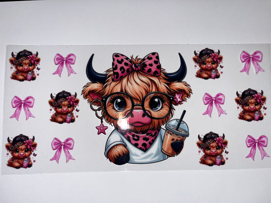 Coffee Cow with Pink Bows