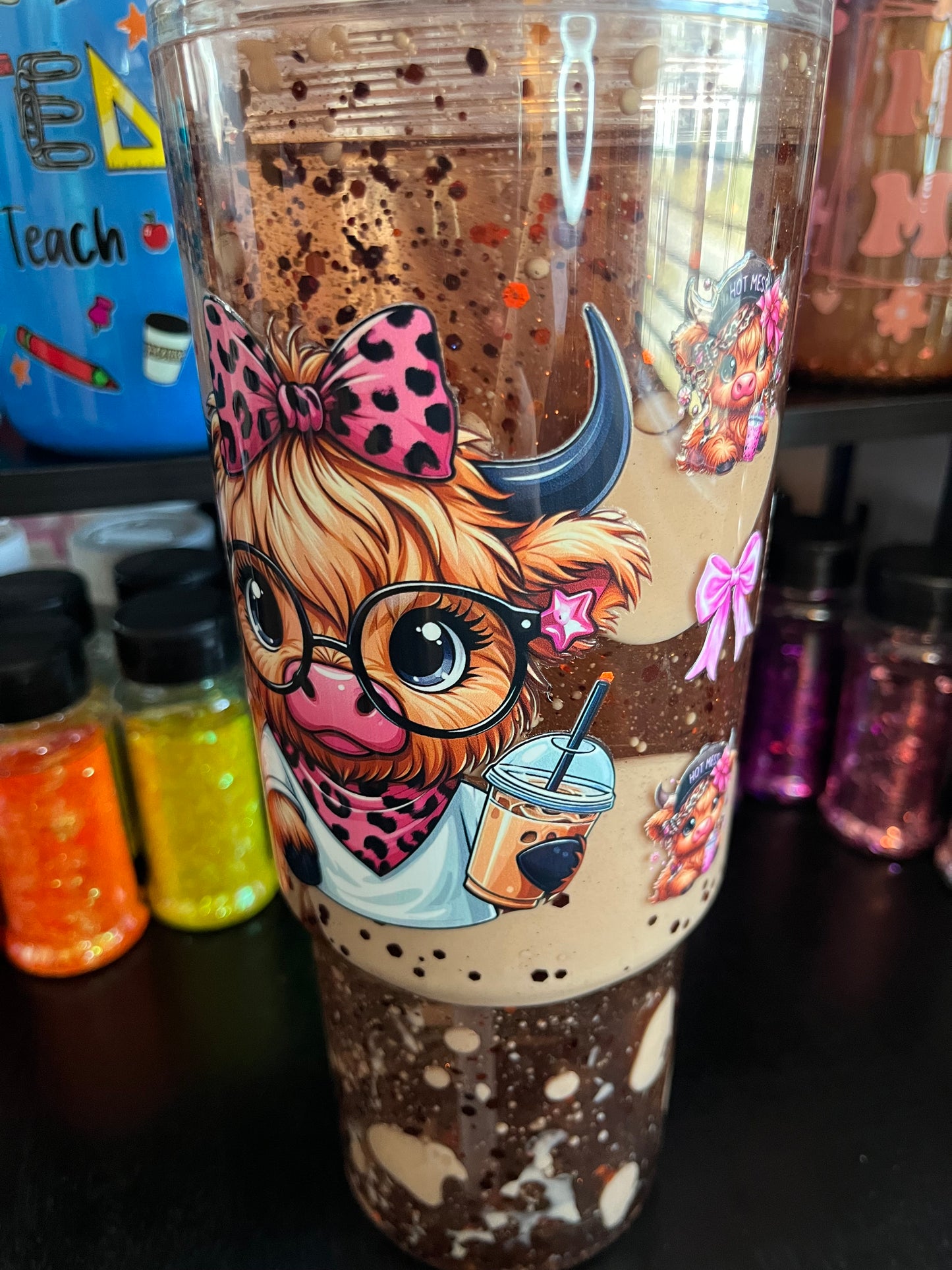 Coffee Cow Dual Lava Snow Globe Tumbler