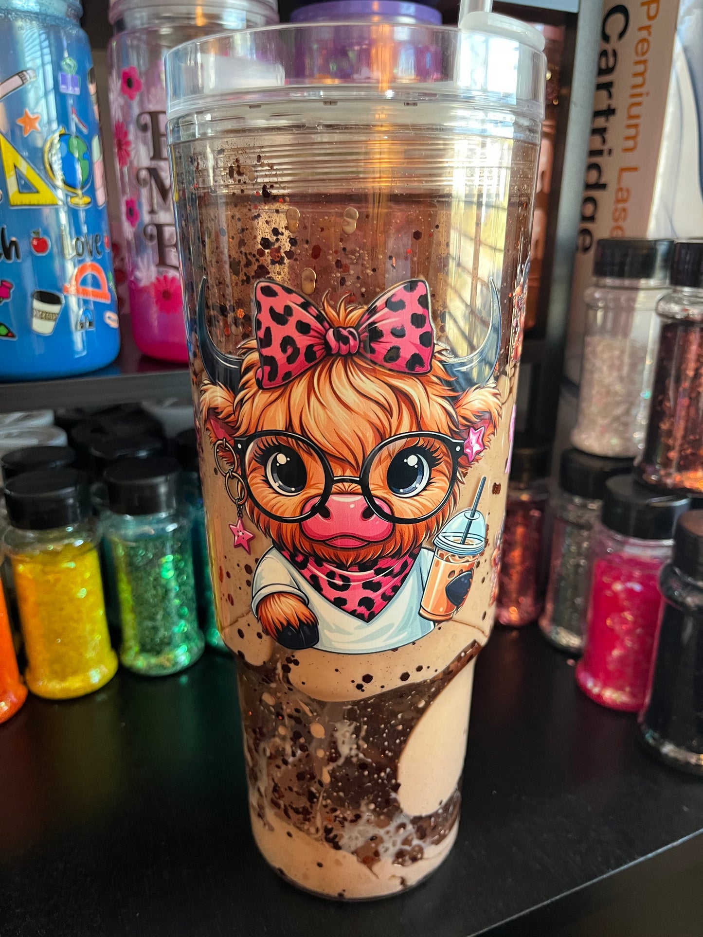 Coffee Cow Dual Lava Snow Globe Tumbler