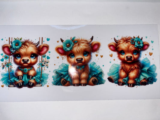 Baby Cow with Teal Tutu