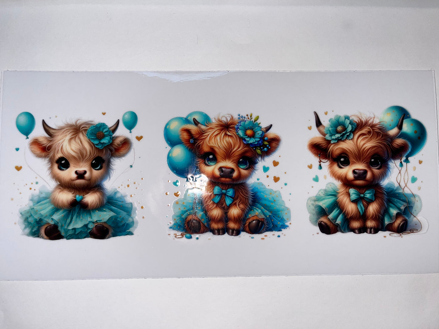Baby Cow with Turquoise Tutu