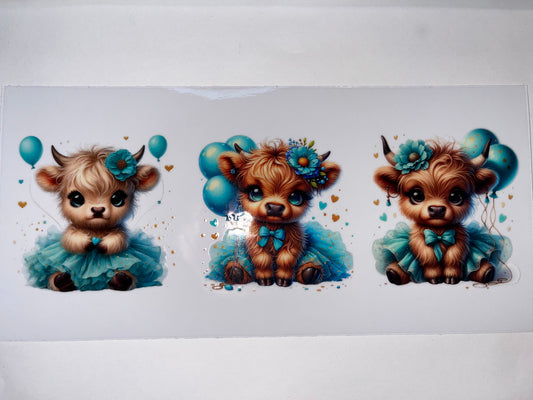 Baby Cow with Turquoise Tutu