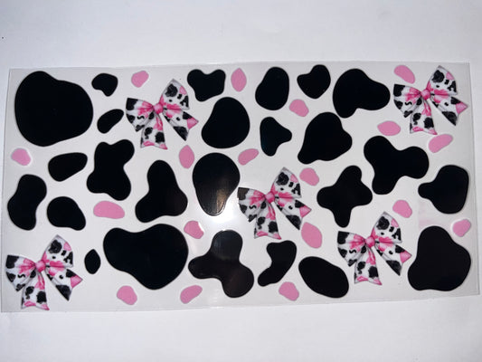 Black & Pink Cow Print with Bows