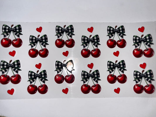 Black & White Plaid Cherries