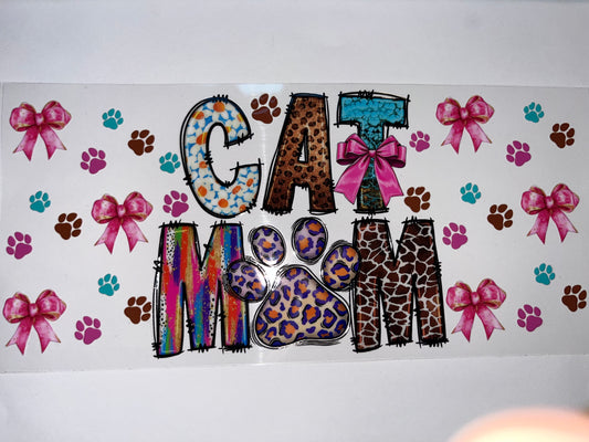 Cat Mom with Bows & Paw Prints