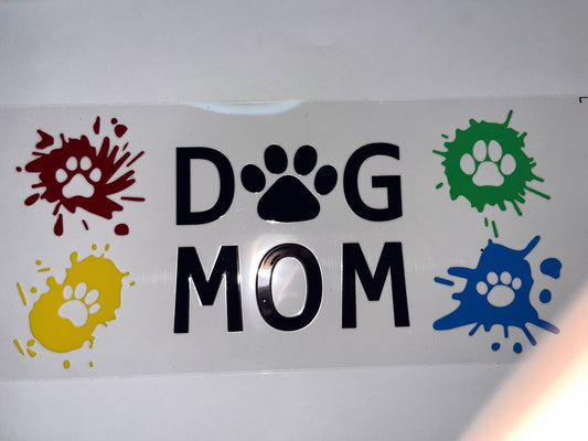 Dog Mom with Colorful Paw Prints