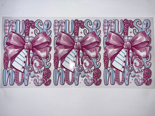 Pink & Blue Nurse with Bow