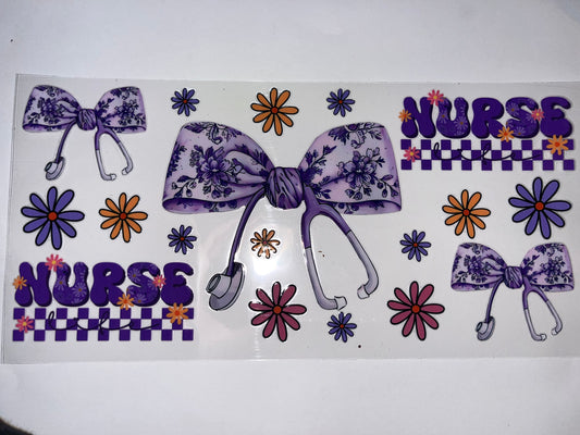 Purple Nurse with Stethoscope