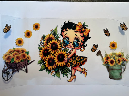 Betty Boop with Sunflowers