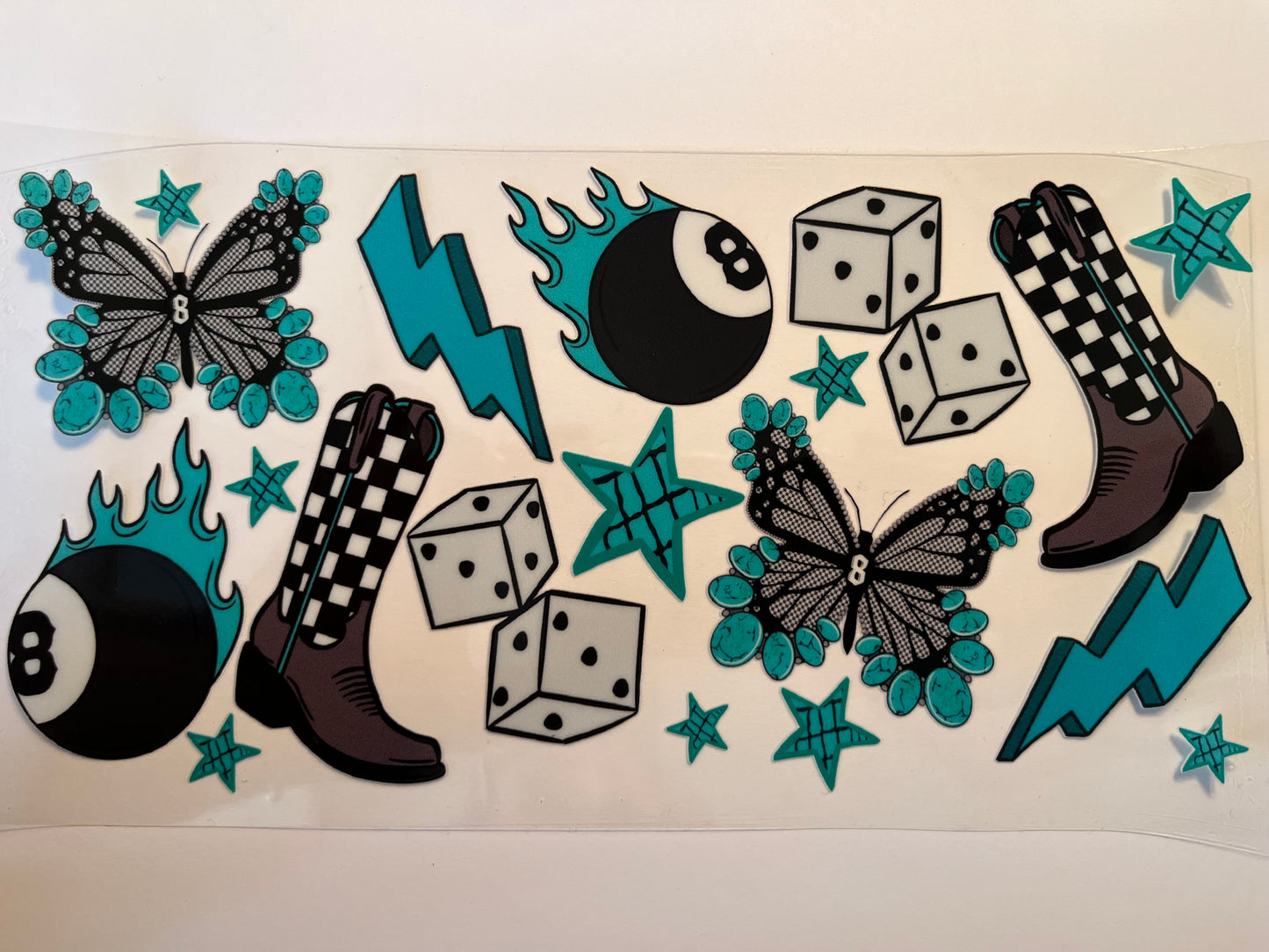 8ball Butterflies Dice & Boots
