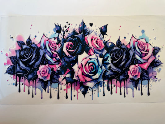 Watercolor Dripping Roses