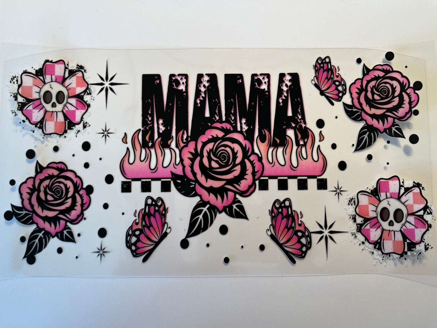 Mama with Pink Roses & Butterflies