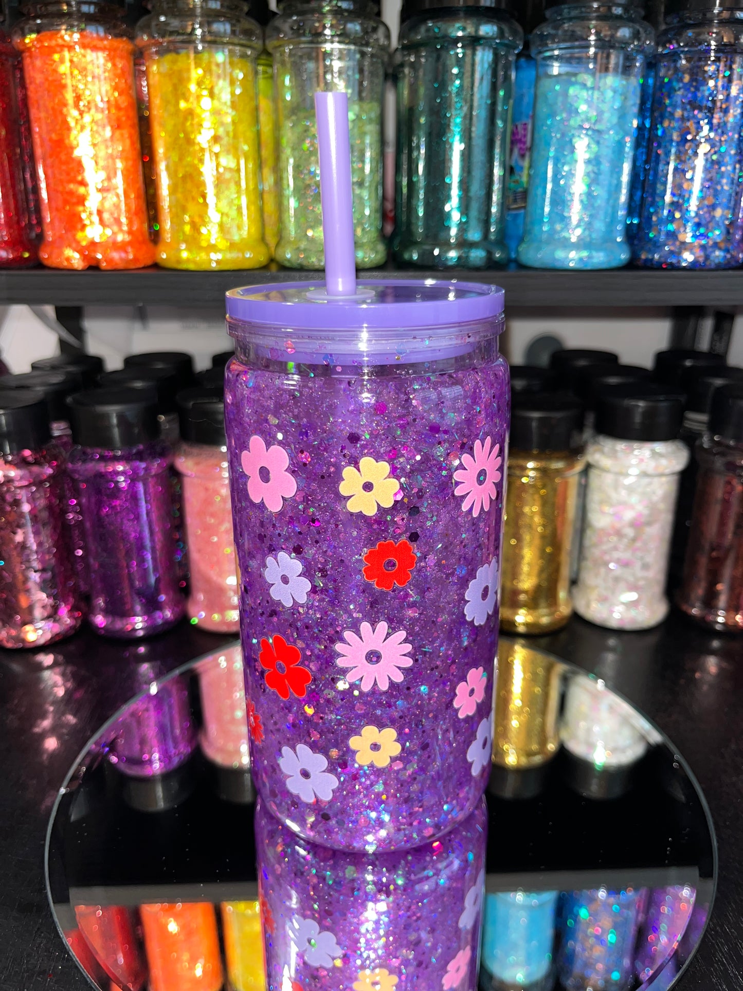 Mama Needs Coffee Glitter Snow Globe Tumbler