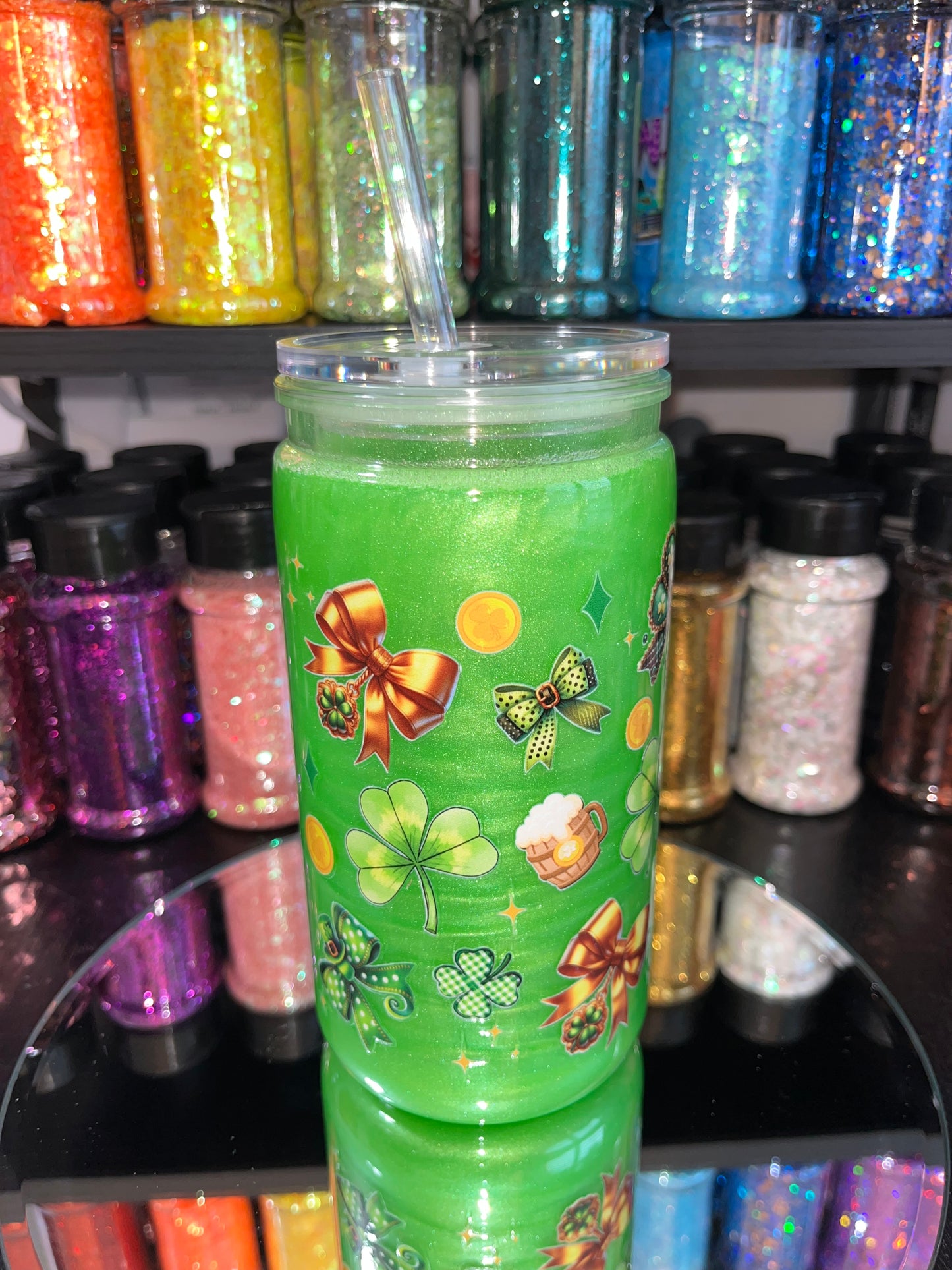 St. Patrick's Day Mica Snow Globe Tumbler
