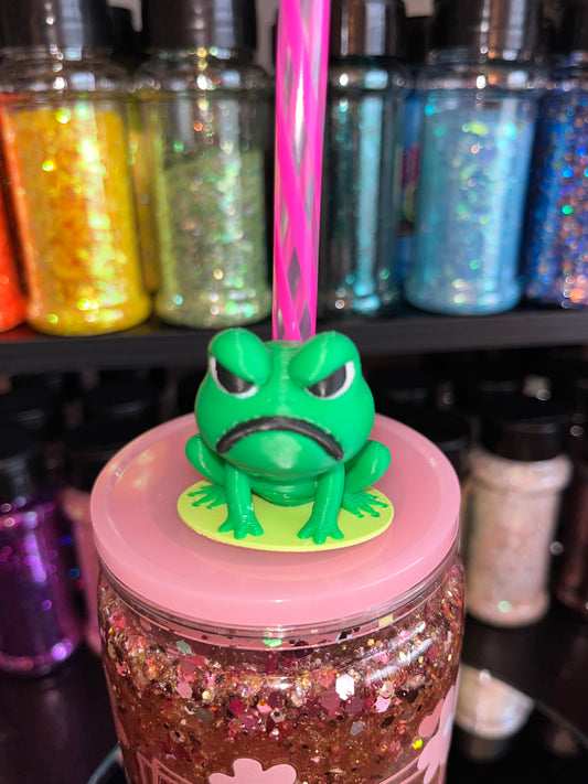 Angry Frog Straw Topper