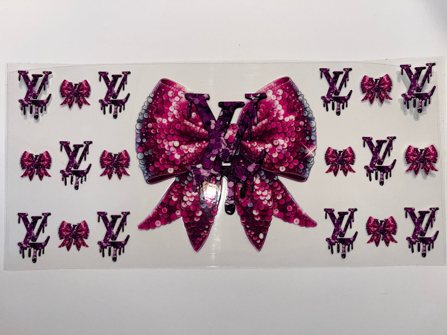 LV Purple Drip with Pink Bow
