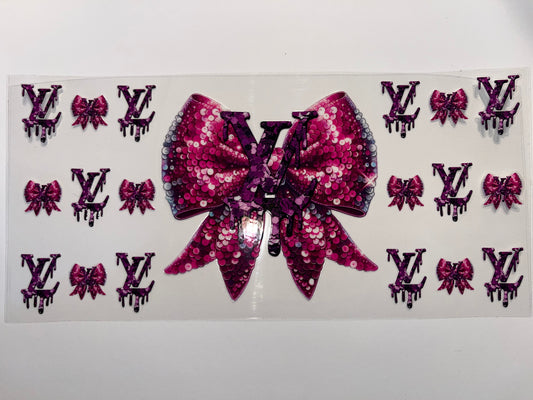 LV Purple Drip with Pink Bow