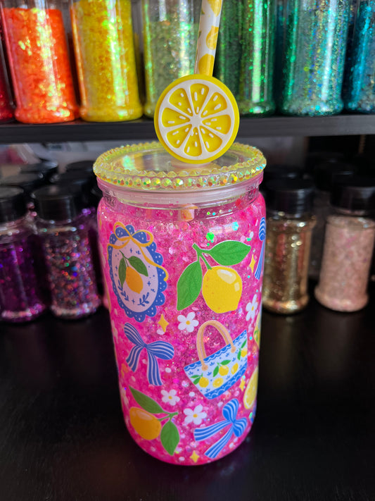 Pink Lemonade with Pink Glitter