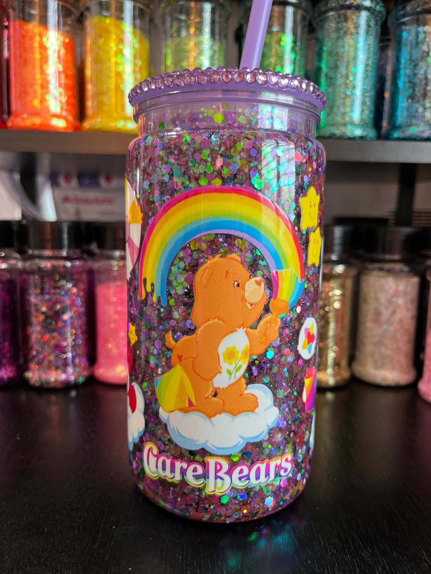 CareBears with Purple Glitter
