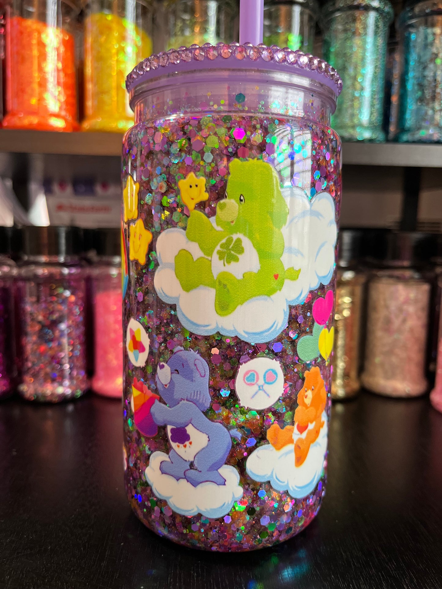 CareBears with Purple Glitter