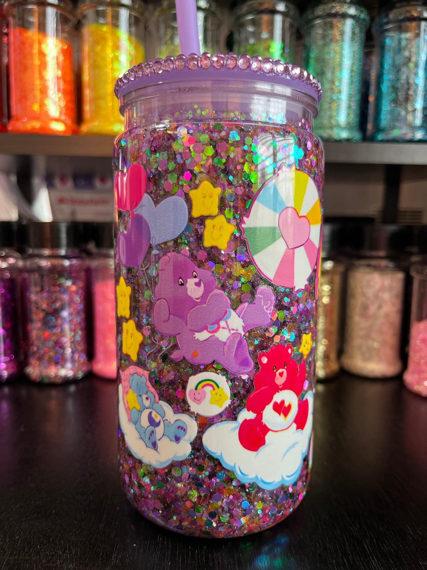 CareBears with Purple Glitter