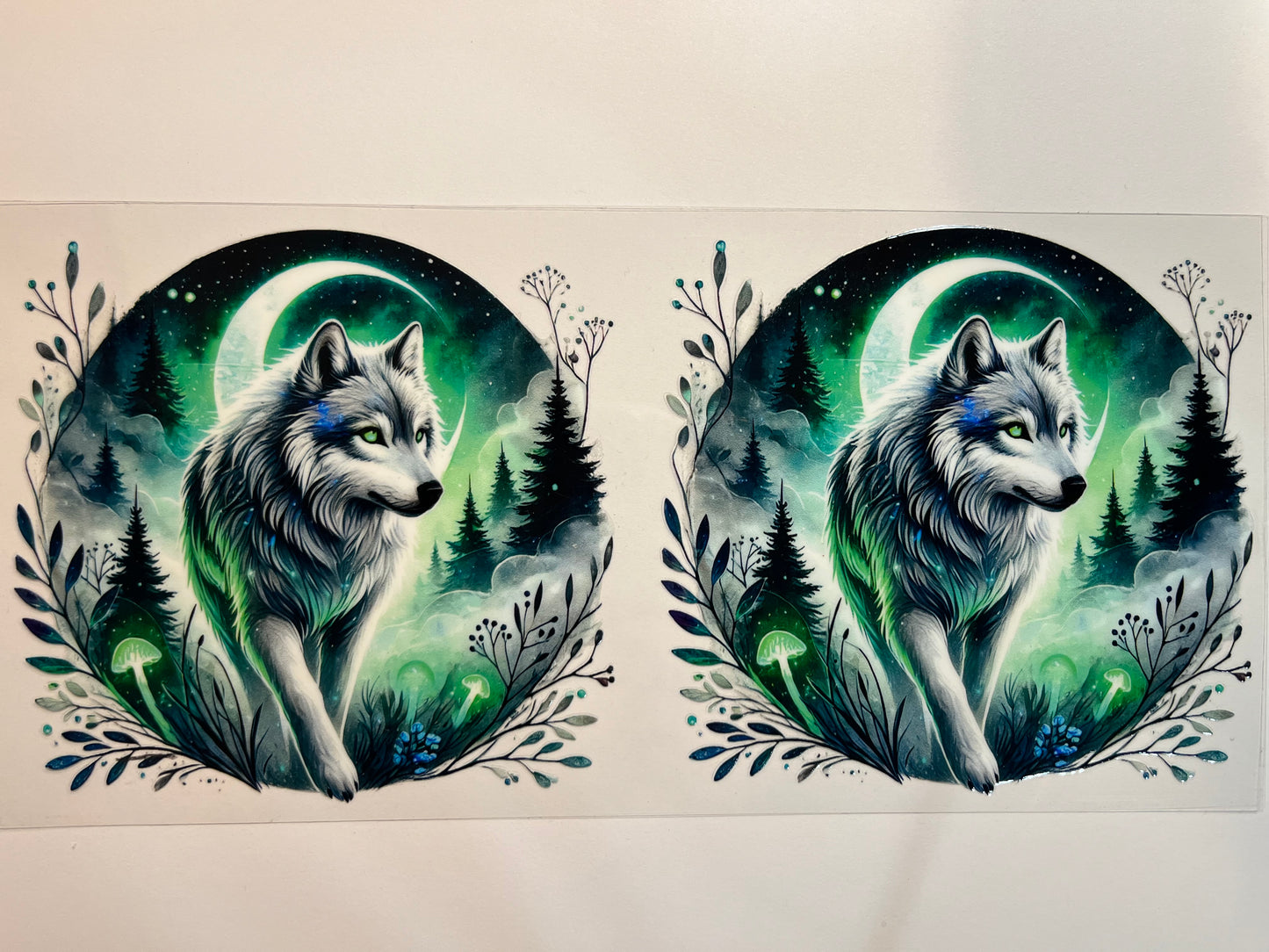 Wolf with Green Trees