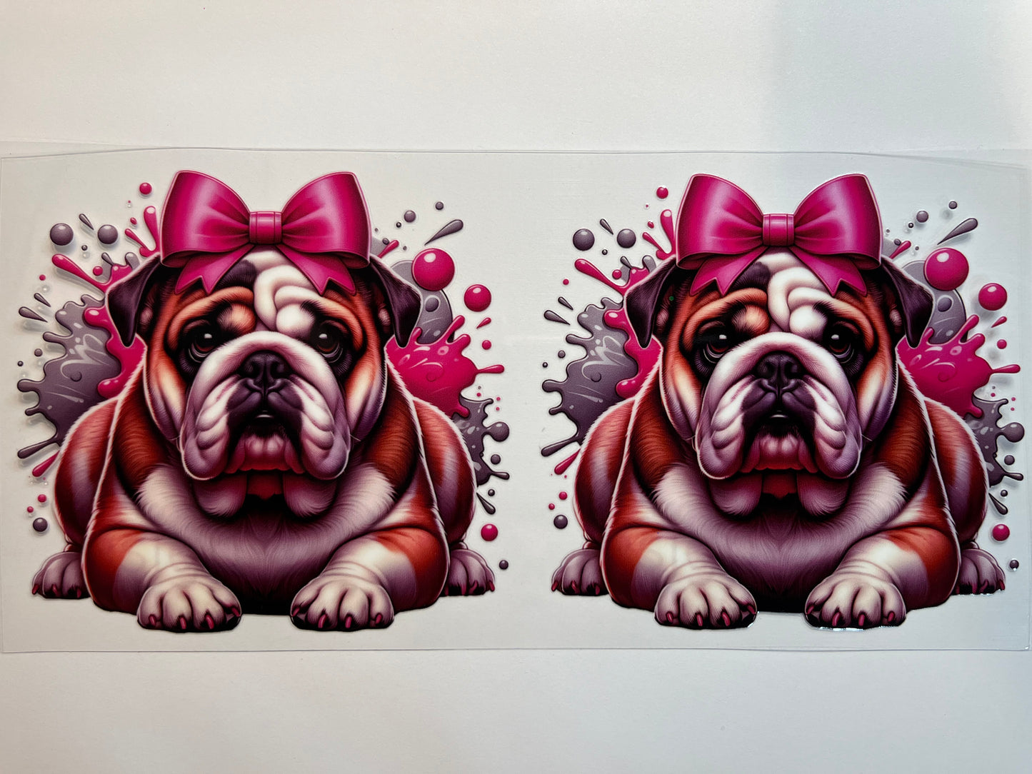 Bulldog with Pink Bow