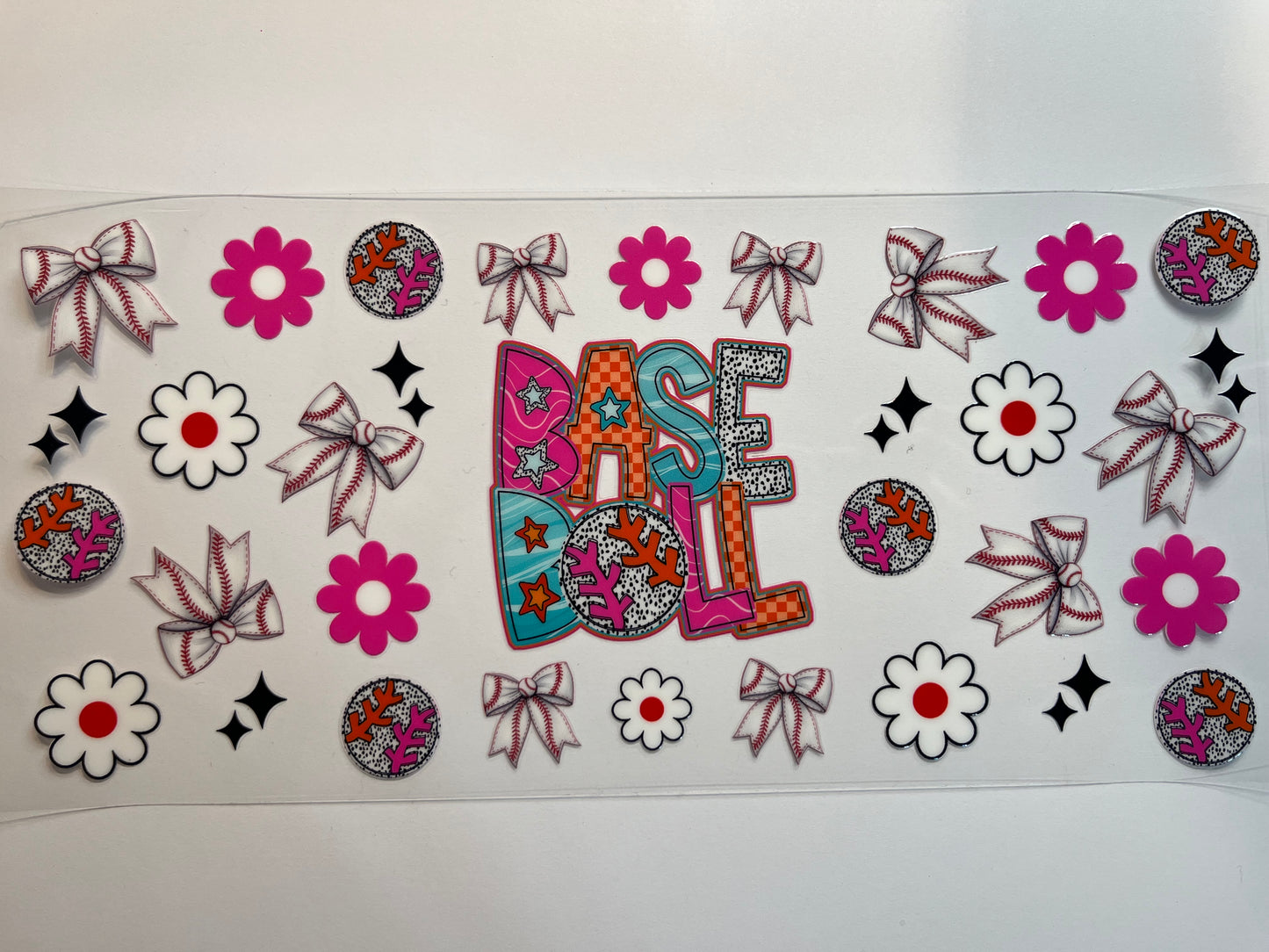 Baseball with Bows & Flowers