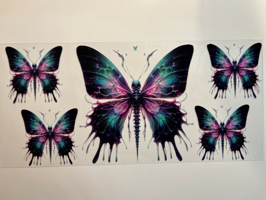 Black, Teal & Pink Butterfly