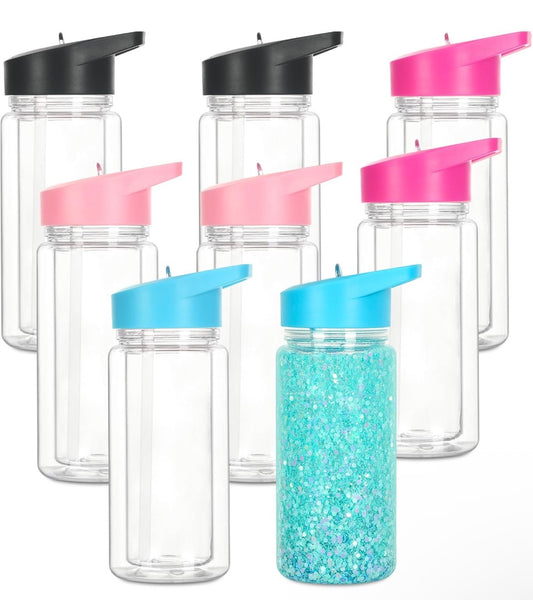 10oz Acrylic Kids Snow Globe Tumblers - 4 Lid Color Options
