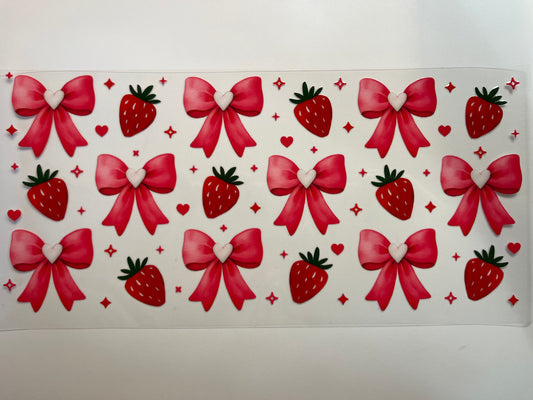 Pink Bows with Strawberries