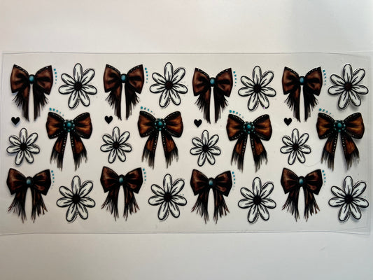 Brown Bows with White Flowers