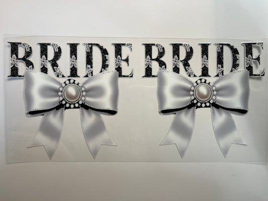 Bride with Black & White Lace & White Bow