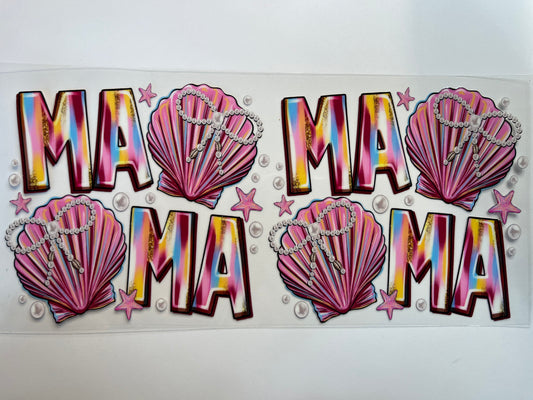 Tie-Dye Mama with Pink Shells