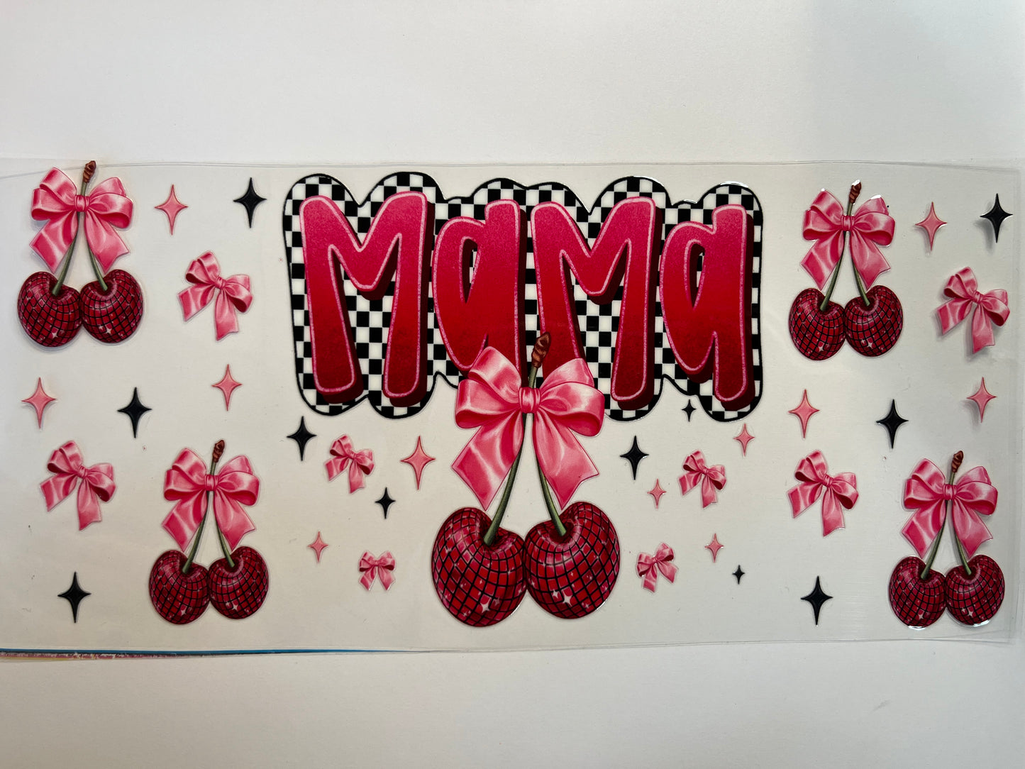 Red Mama with Checkers, Cherries & Bows