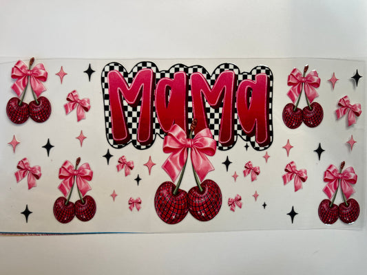 Red Mama with Checkers, Cherries & Bows