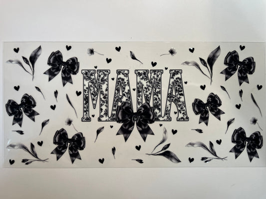 Black & White Mama with Flowers & Bows