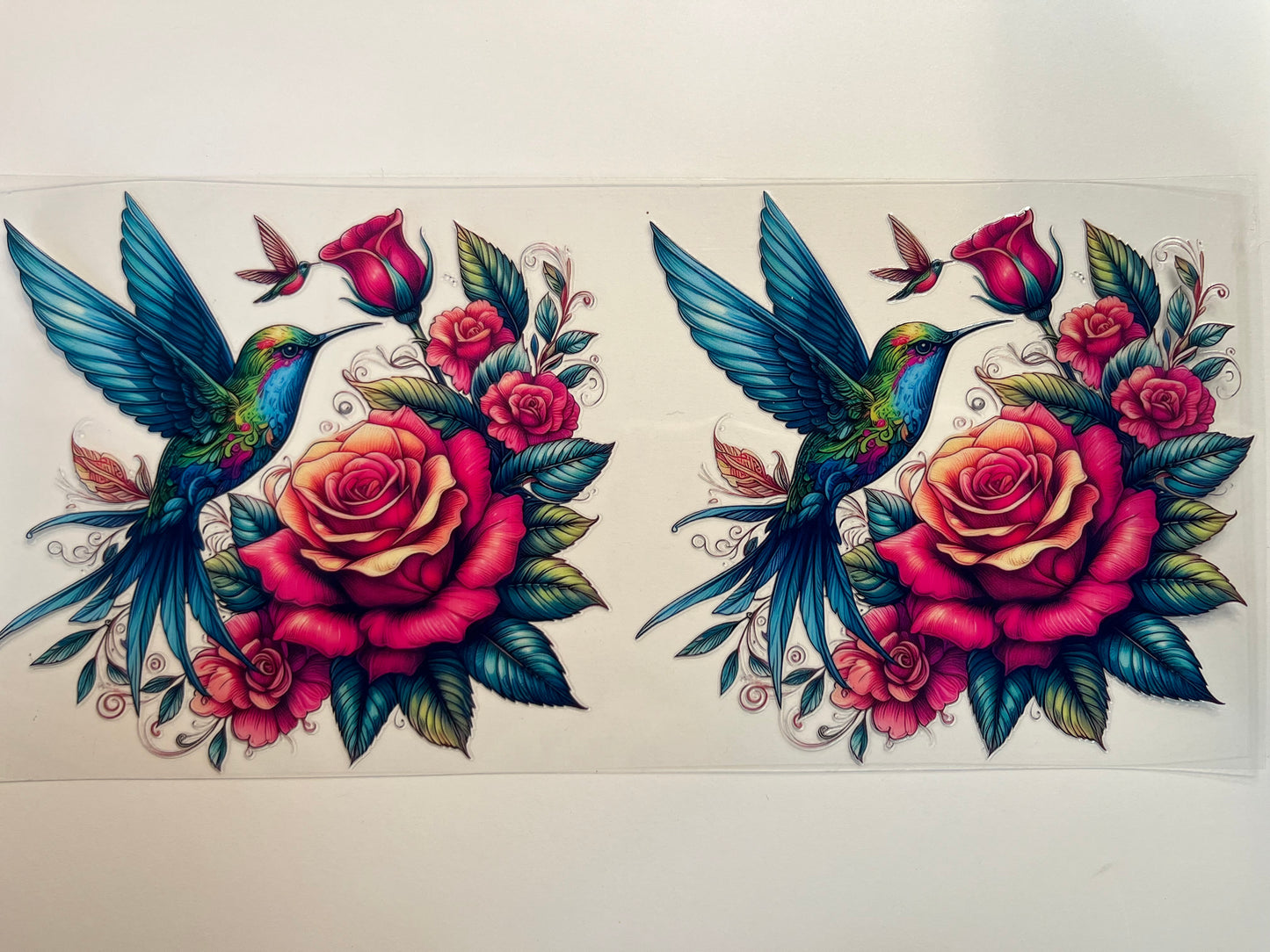 Hummingbird with Roses