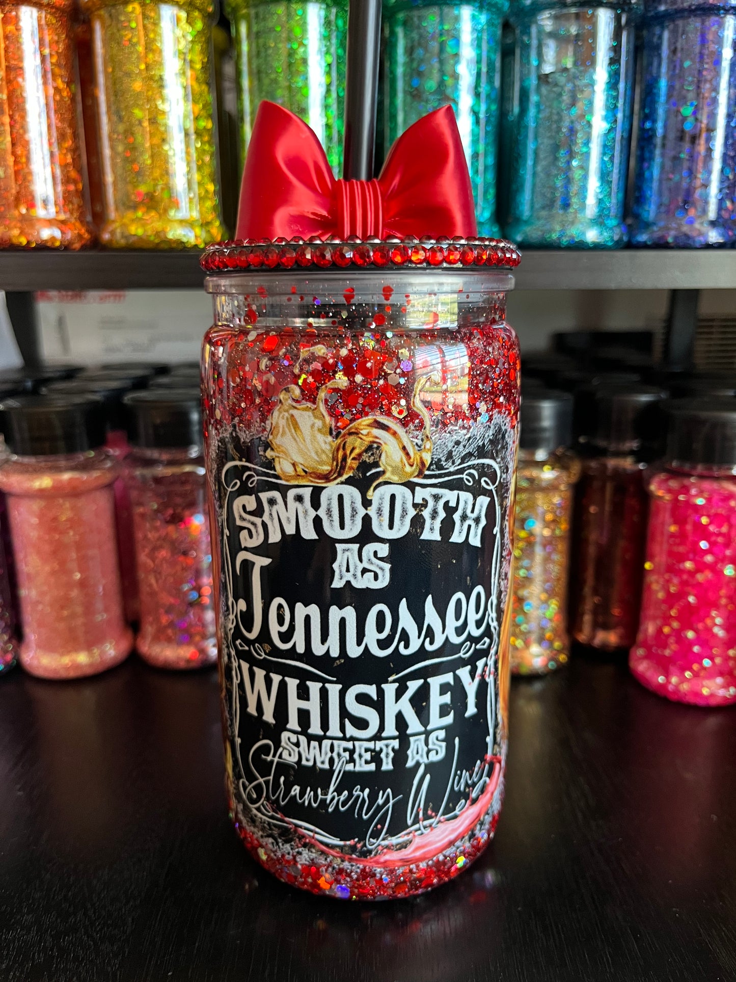 Tennessee Whiskey with Red Glitter