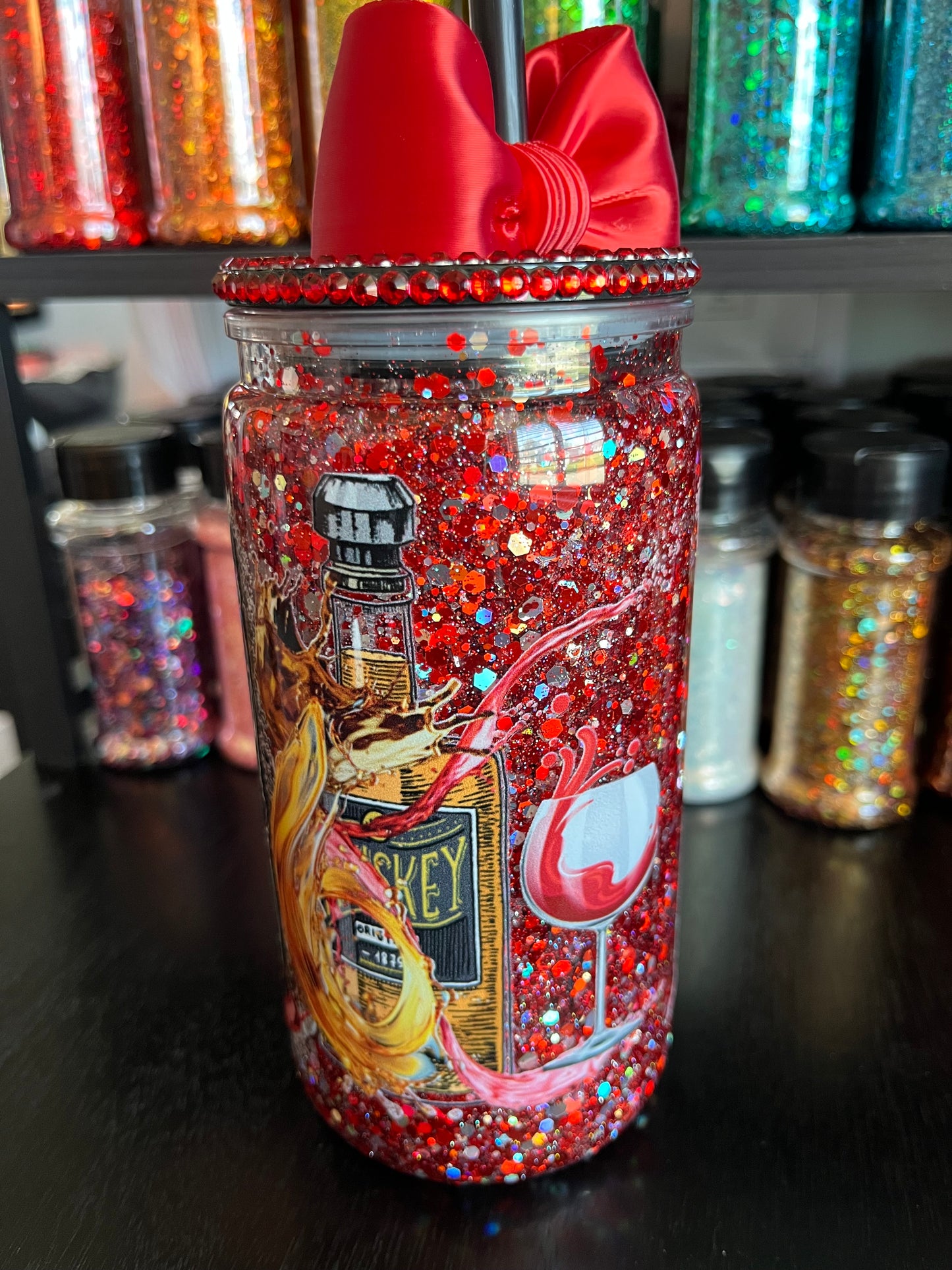 Tennessee Whiskey with Red Glitter