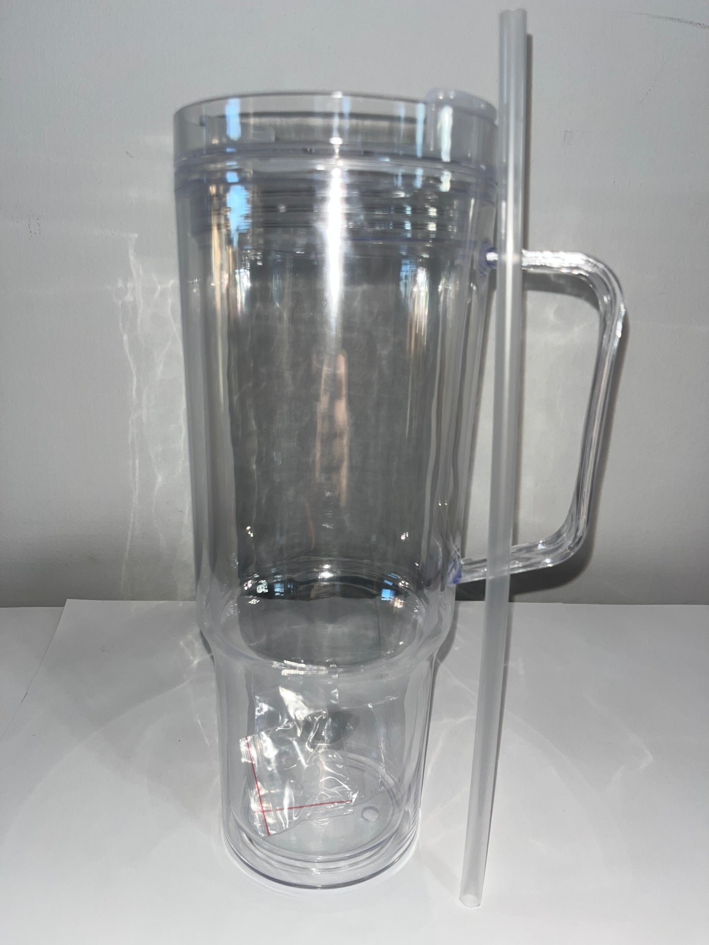 40oz Acrylic Snow Globe Tumbler with Handle - Clear Lid & Straw