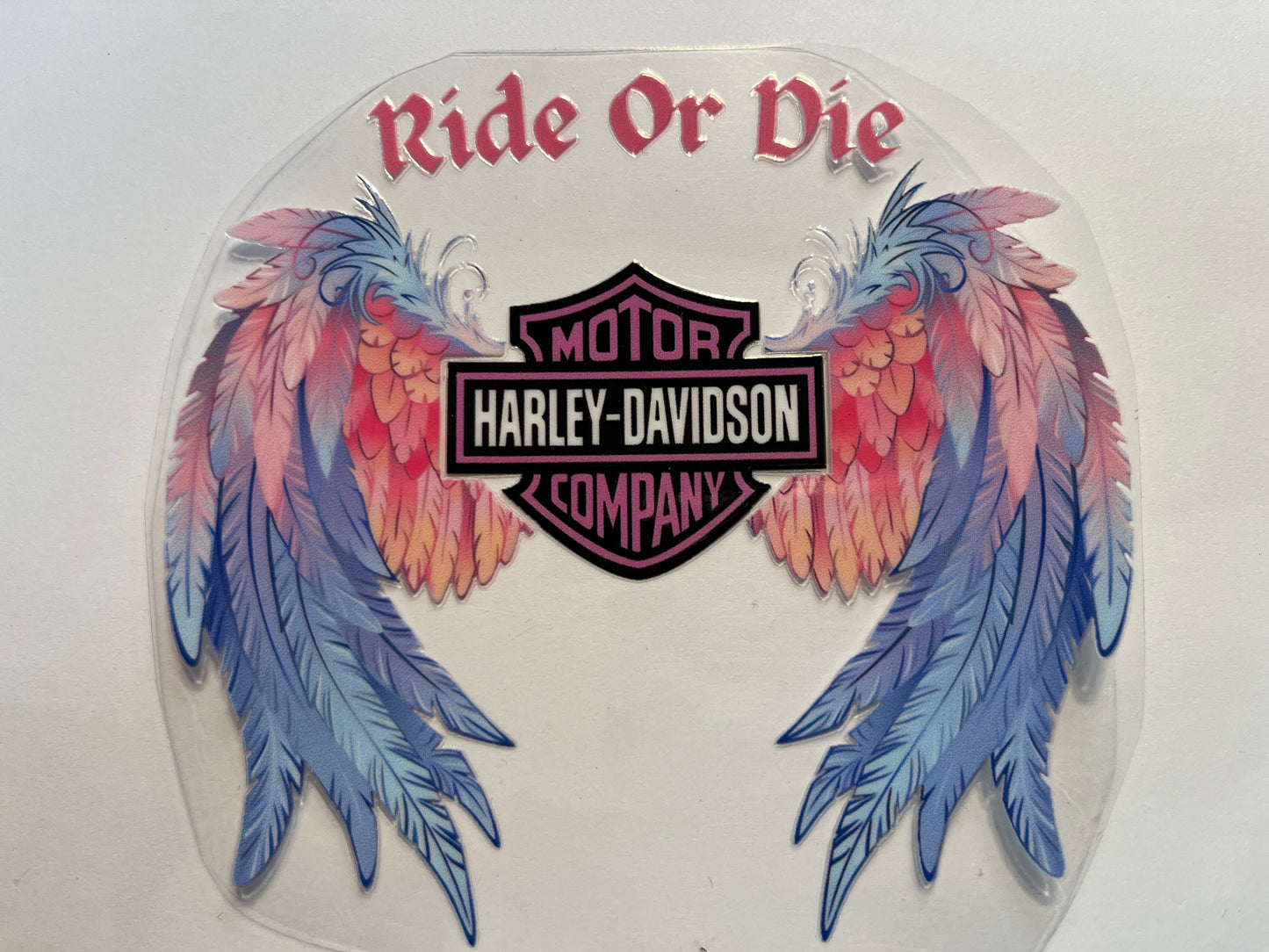Pink Harley Davidson with Feathers