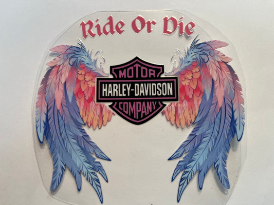 Pink Harley Davidson with Feathers