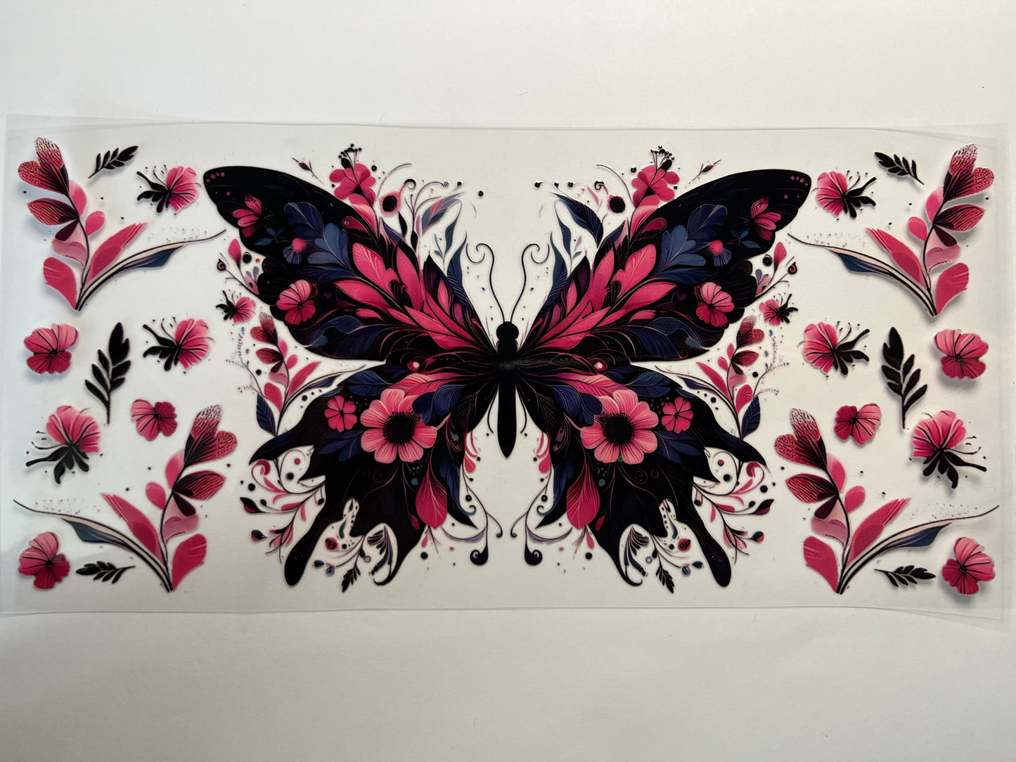 Pink Blue & Black Butterfly